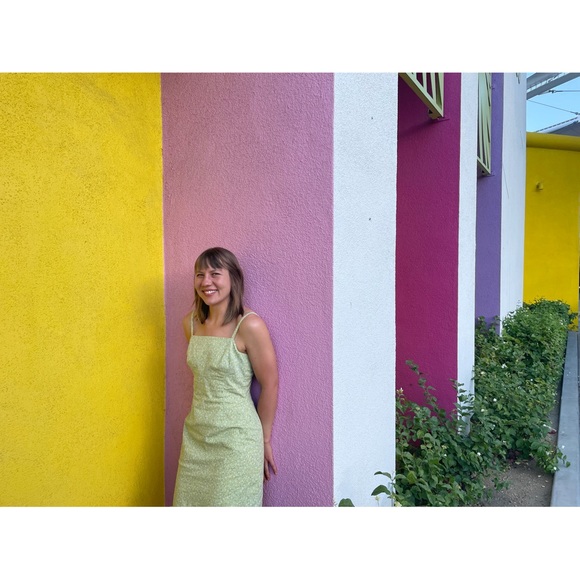 90s Y2K Flirty Floral Spaghetti Strap Hourglass Dress- Size S/M - Picture 1 of 8